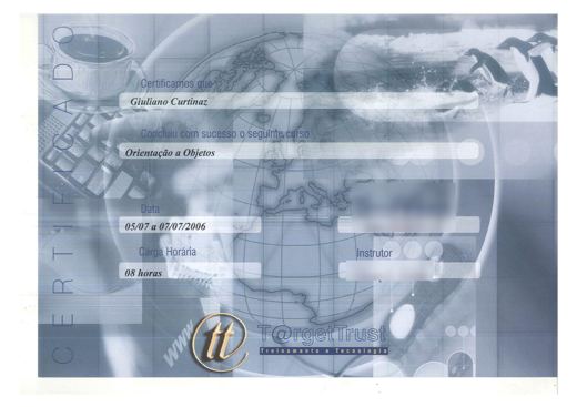 Certificado: Orientação a Objetos