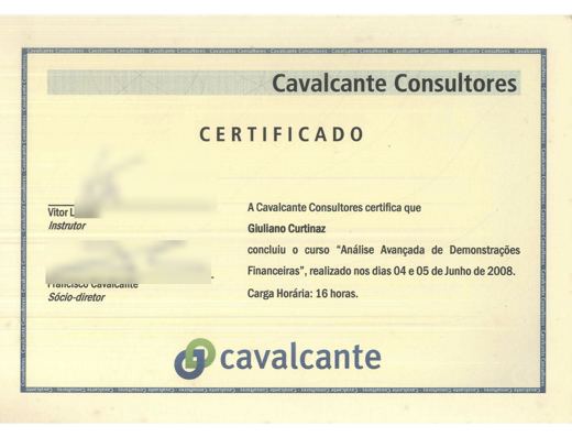 Certificado: Análise Avançada de Demonstrações Financeiras