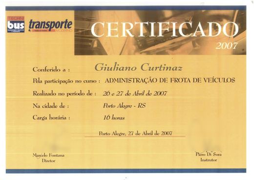 Certificado: Administração de Frota de Veículos