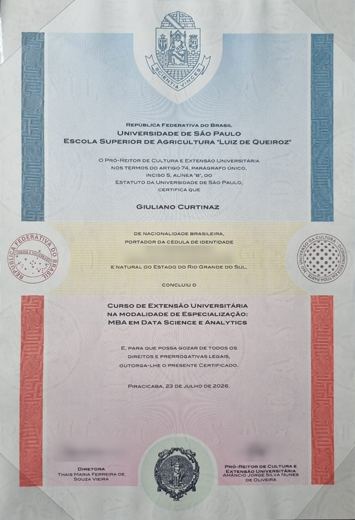 Certificado: MBA em Data Science e Analytics